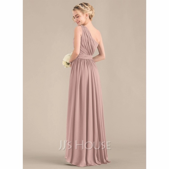A-Line One-Shoulder Asymmetrical Bridesmaid Dress - Picture 2 of 11